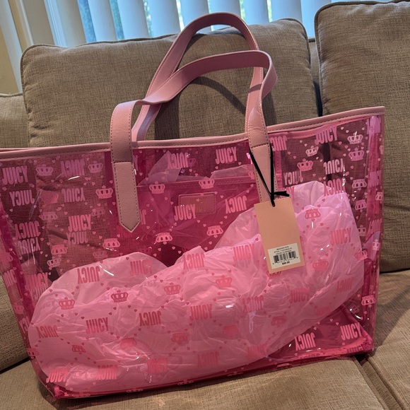Juicy Couture Vibrant Pink Logo Tote - Picture 1 of 3